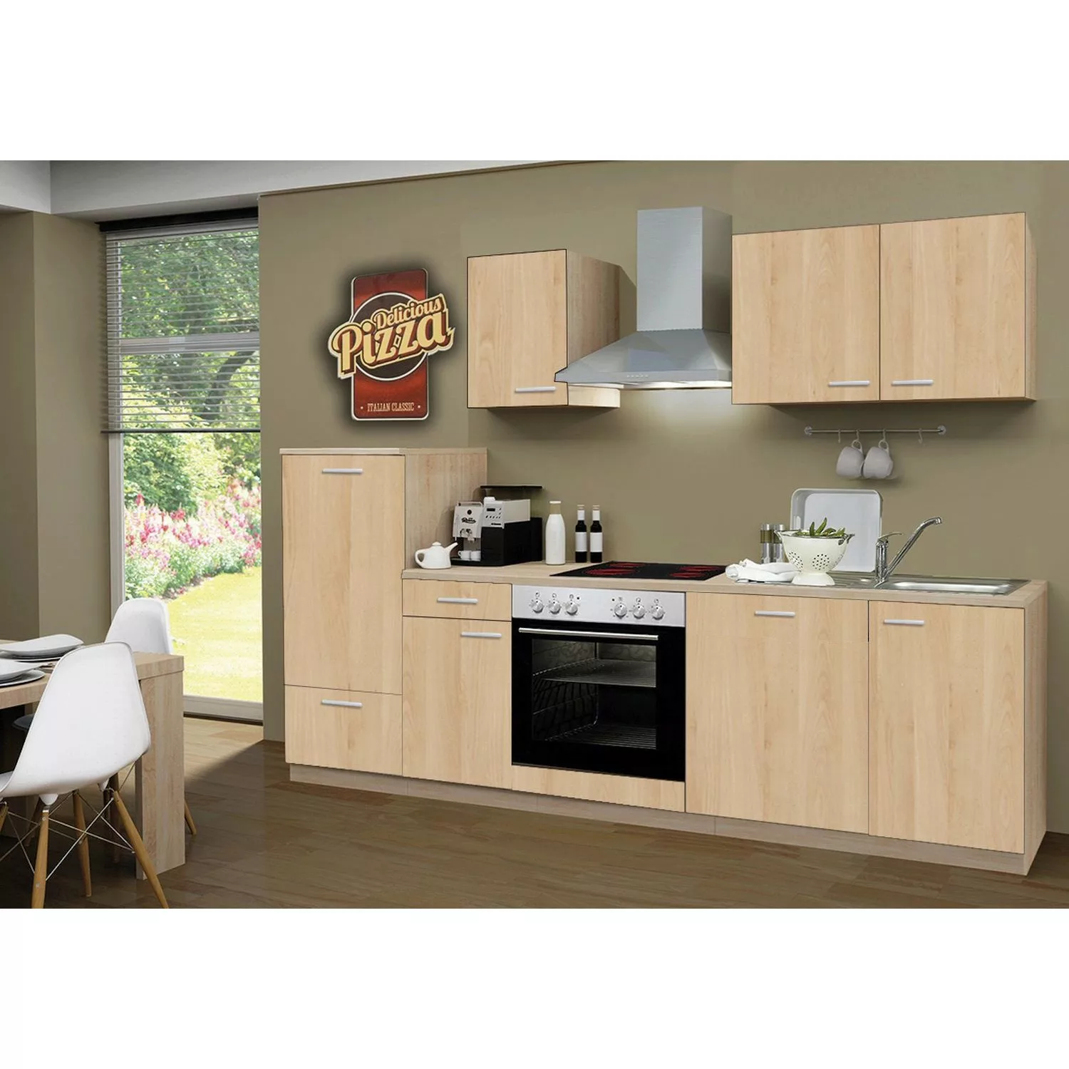 Menke Küchenzeile Classic 270 cm Sonoma-Eiche Nachbildung günstig online kaufen