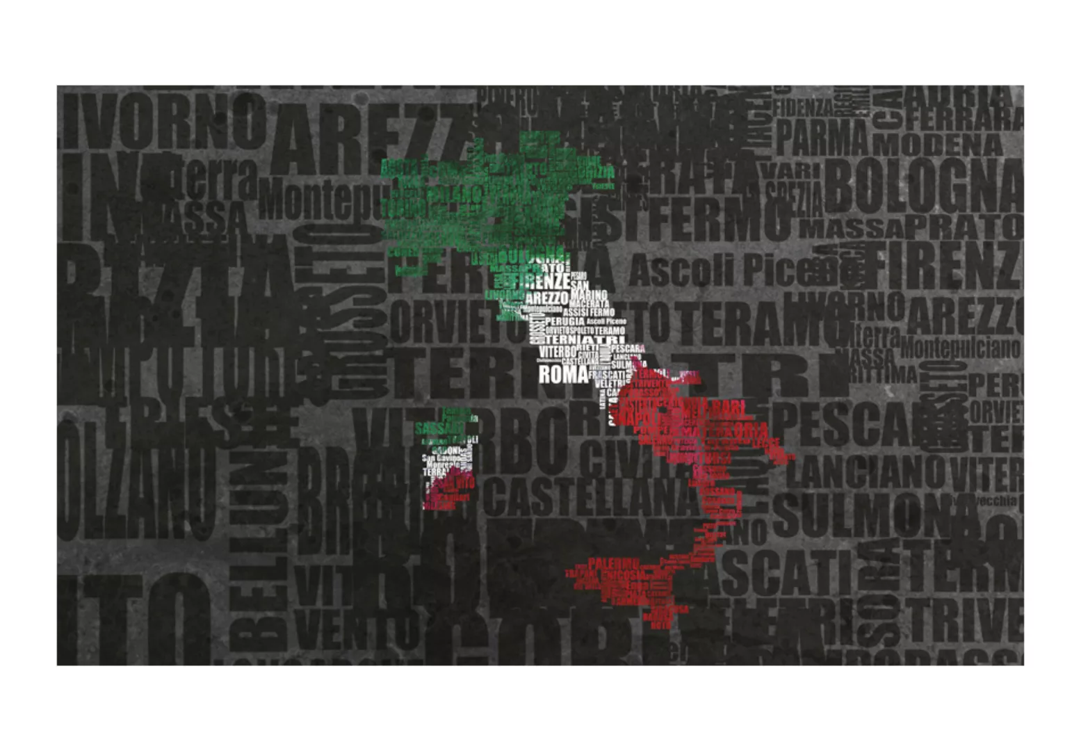 Fototapete - Text Map Of Italy günstig online kaufen