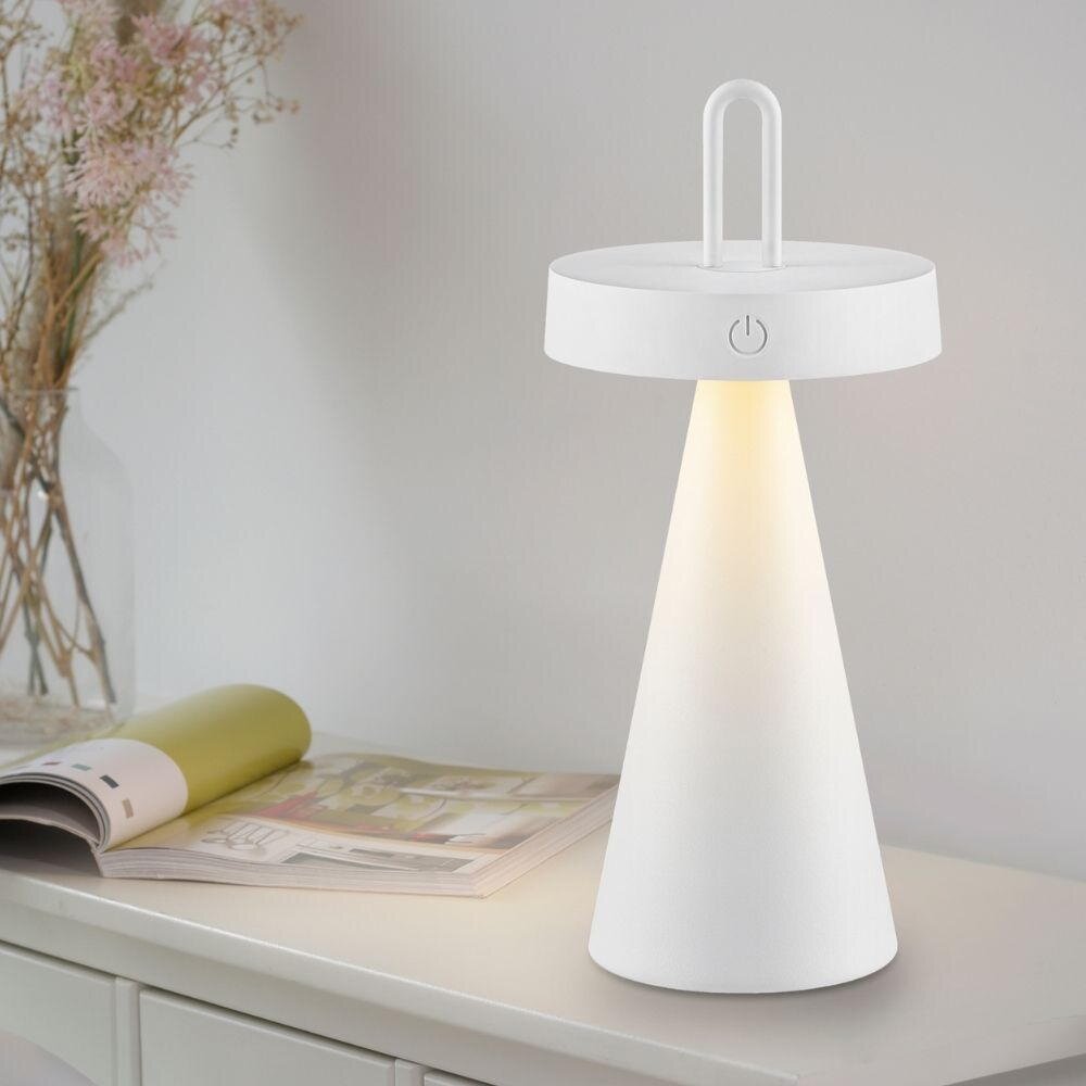 Just Light. LED-Akku-Tischleuchte Alwa Weiß 28,9 cm x Ø 12,8 günstig online kaufen