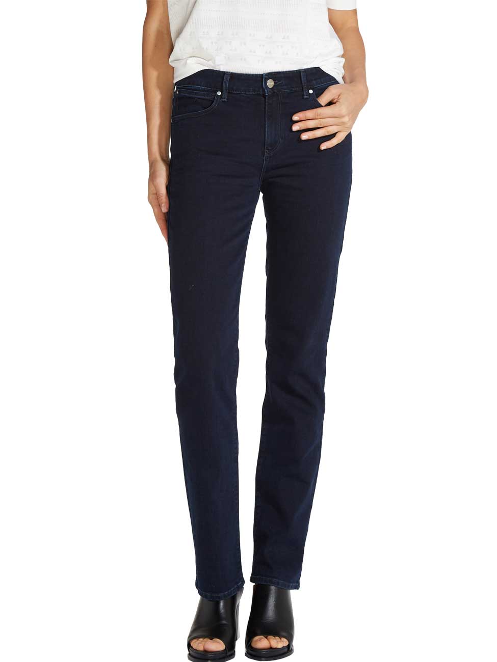 Wrangler Damen Jeans Straight - Straight Fit - Blau - Blueblack günstig online kaufen