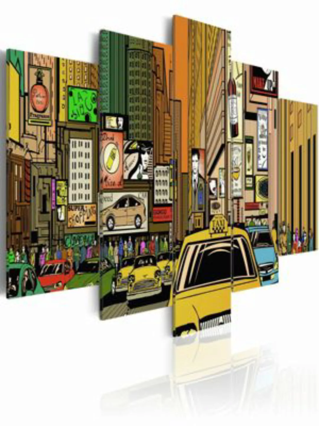 artgeist Wandbild Straßen von NYC im Comic mehrfarbig Gr. 200 x 100 günstig online kaufen