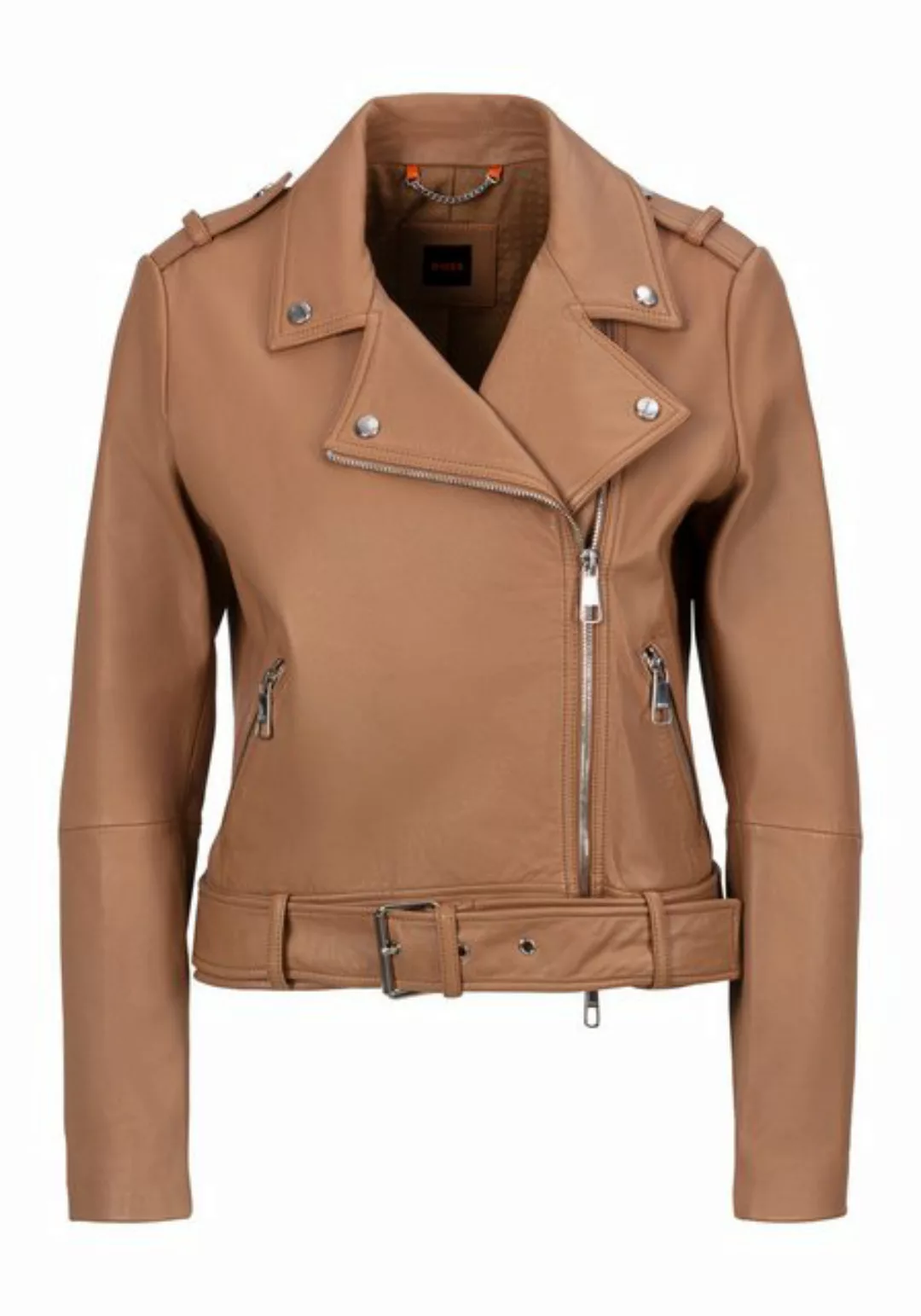 BOSS ORANGE Lederjacke C_Sameli mit Ziergürtel günstig online kaufen