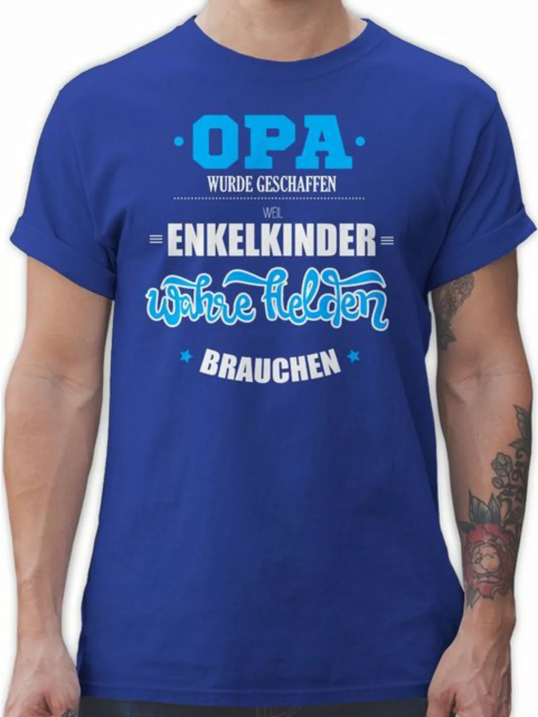 Shirtracer T-Shirt Opa wurde geschaffen Opa Geschenke günstig online kaufen