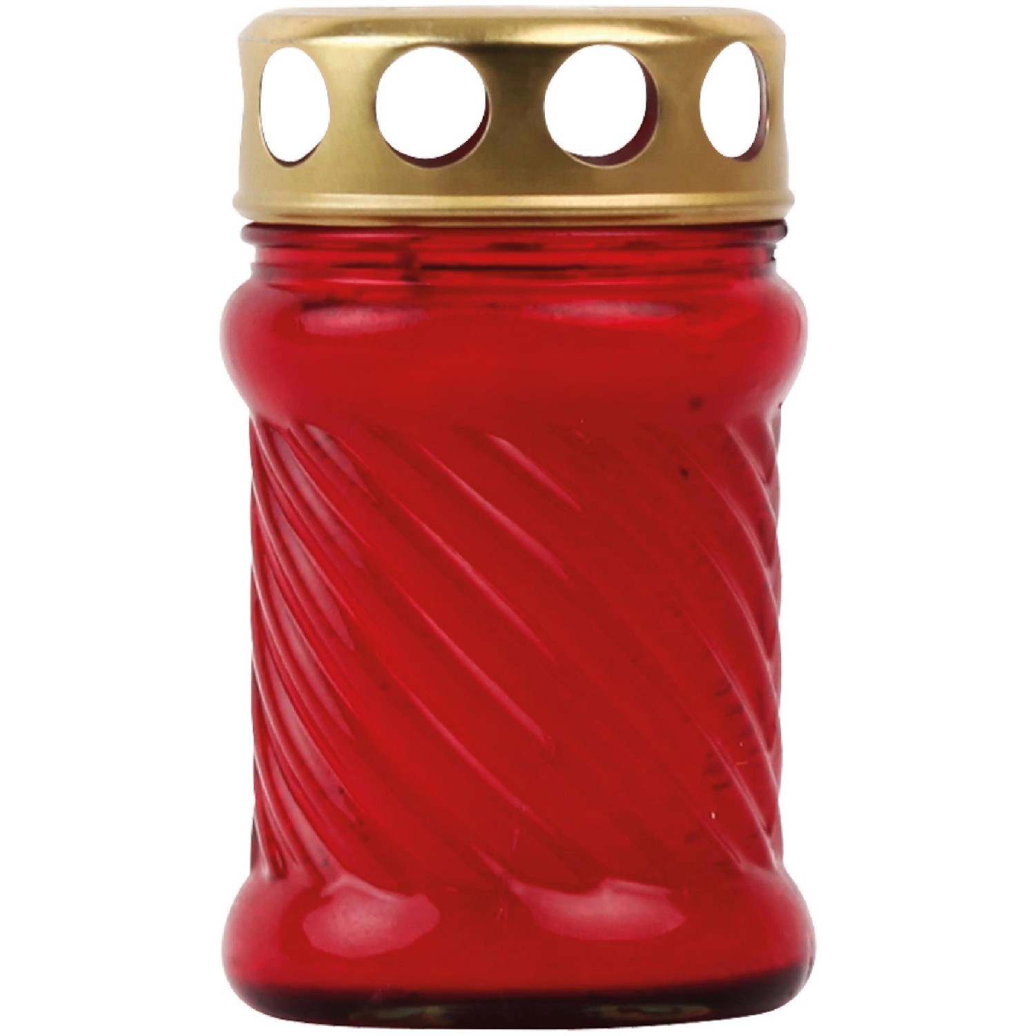 HS Candle Grablicht Glas Rille Rot günstig online kaufen