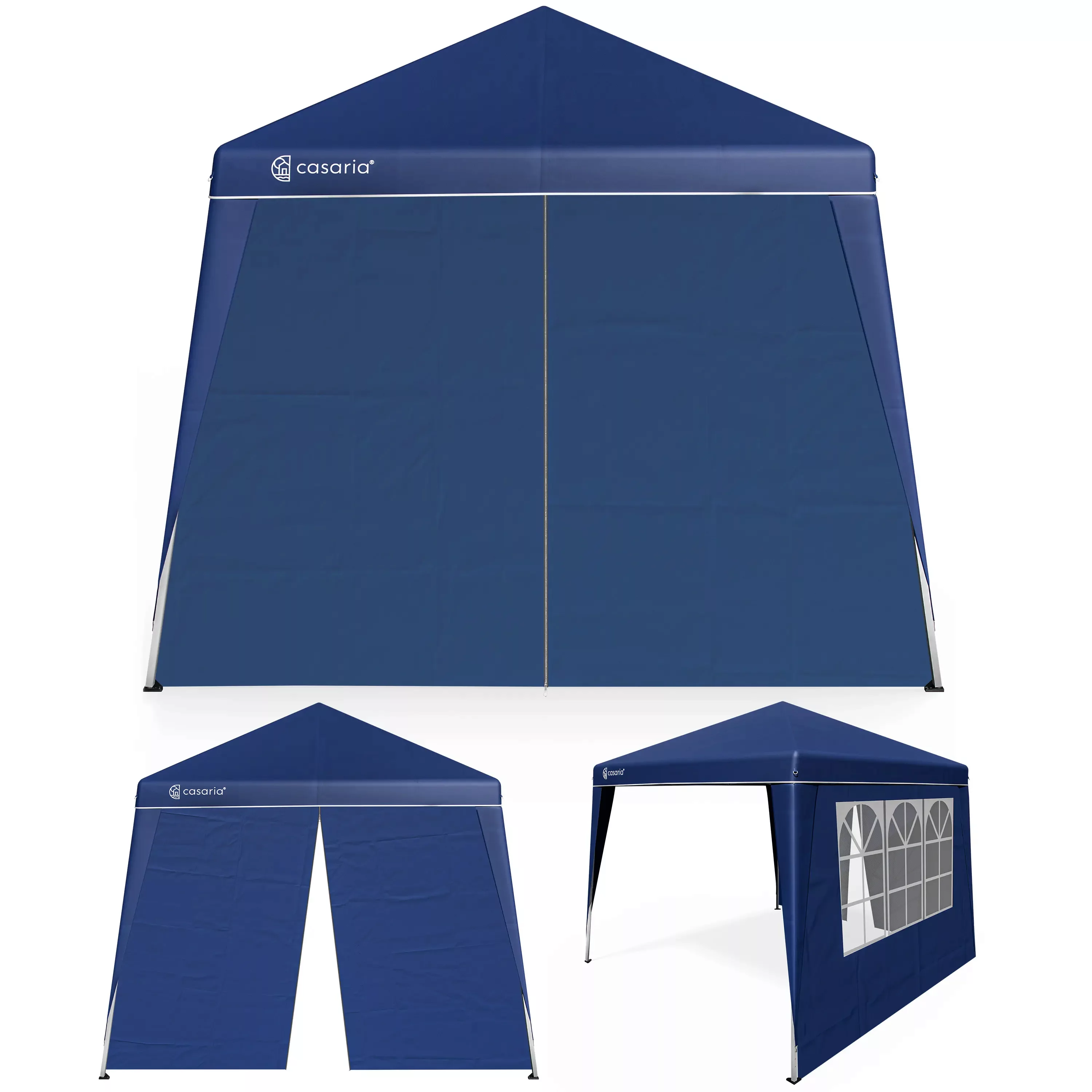 Faltpavillon Capri Blau 3x3m inkl 2 Seitenwänden günstig online kaufen