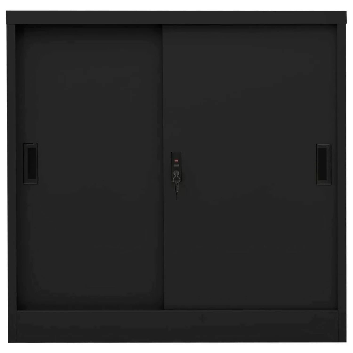 vidaXL Aktenschrank Büroschrank mit Schiebetür Schwarz 90x40x90 cm Stahl günstig online kaufen