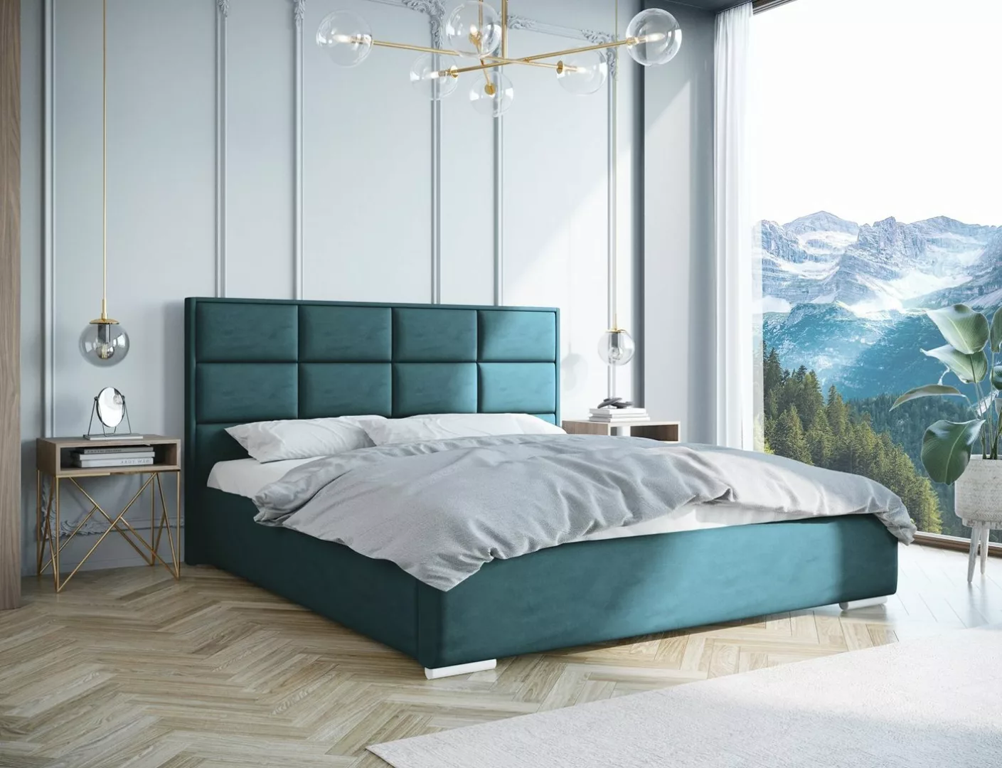 Beautysofa Boxspringbett KEYA (modernen Polsterbett, Bett), inklusive Holzg günstig online kaufen