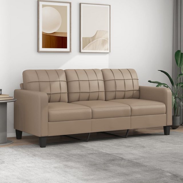 vidaXL Sofa 3-Sitzer Sofa Couch Möbel Cappuccino-Braun 180 cm Kunstleder günstig online kaufen