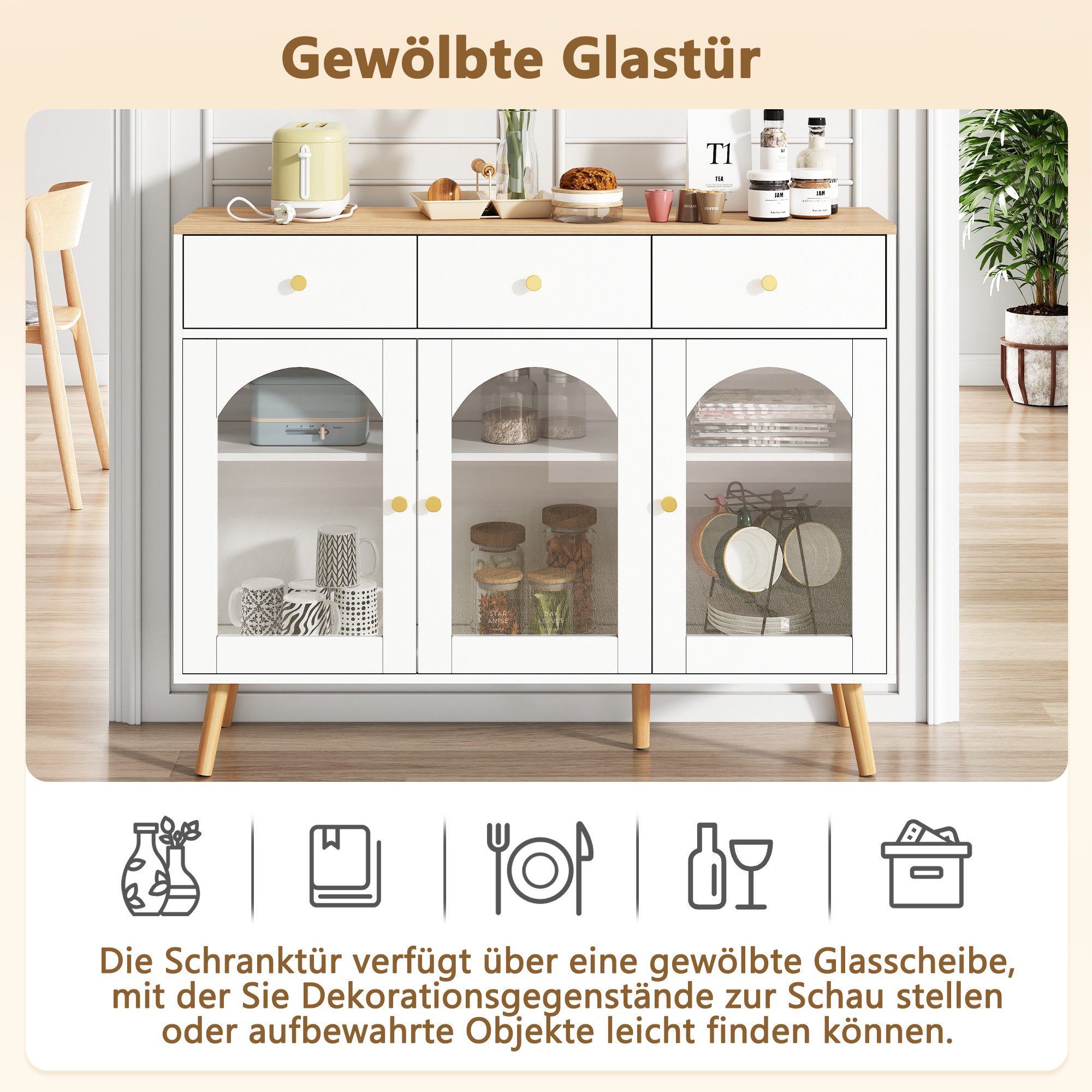 HAUSS SPOLE Wohnzimmer-Set Kommode mit 3 günstig online kaufen
