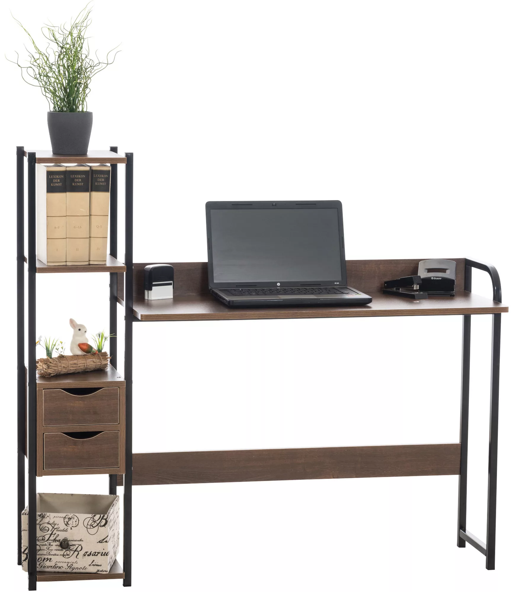 Schreibtisch Widnes Walnuss/schwarz günstig online kaufen