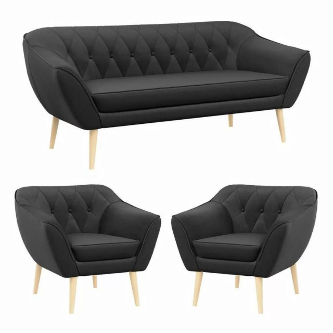 MKS MÖBEL Sofa PIRS 3 1 1, Set, Sofa, Sessel, T30-Schaum, Holzbeine, mit Re günstig online kaufen