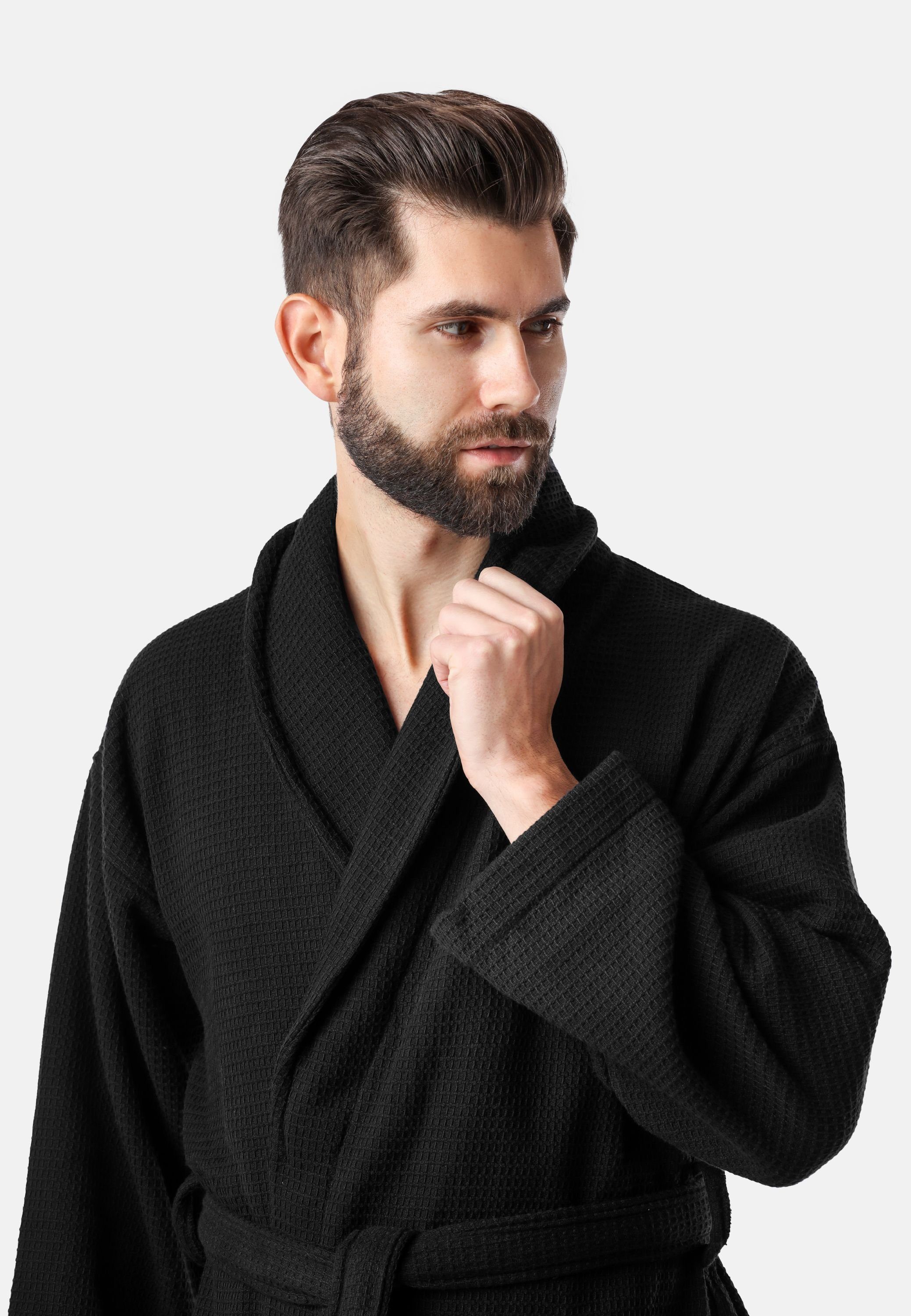 Ladeheid Bademantel Herren Bademantel - Waffelpiqué günstig online kaufen