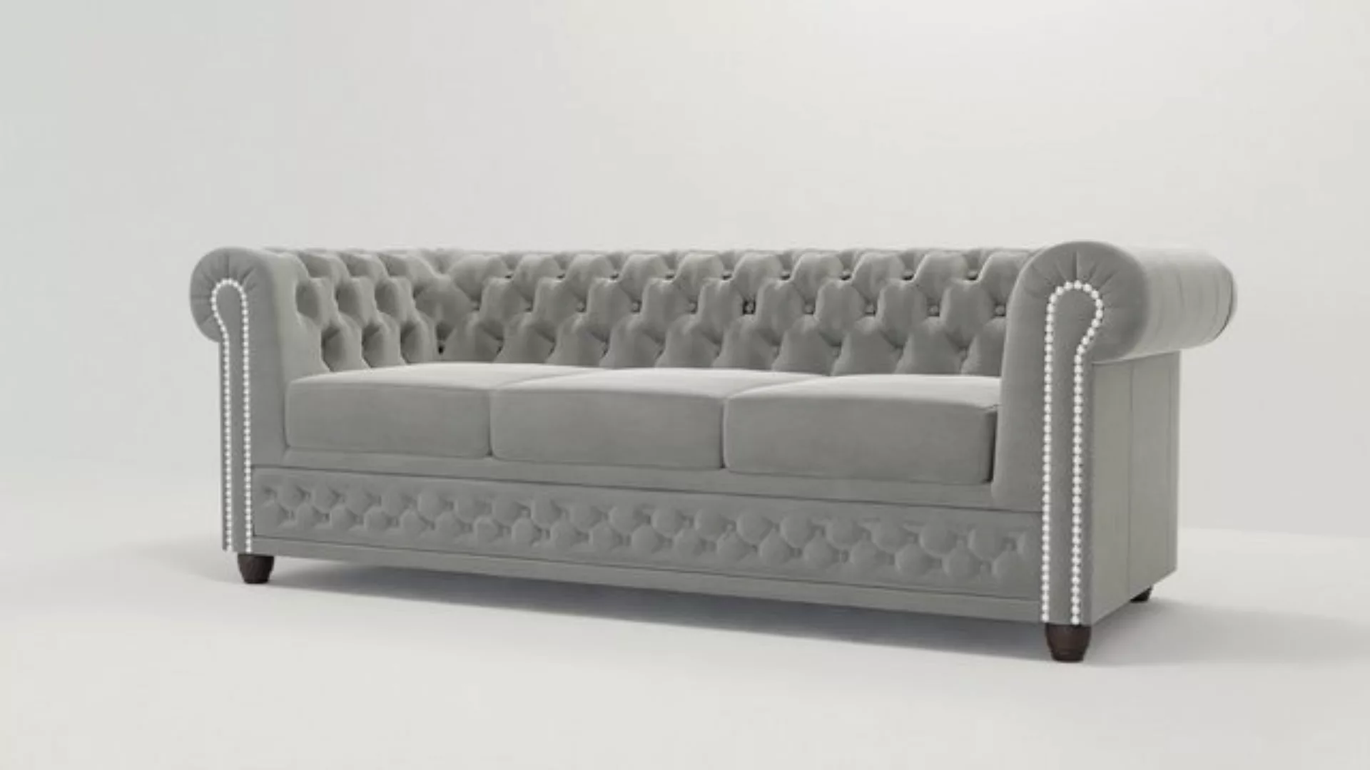 S-Style Möbel Chesterfield-Sofa Chesterfield Lena 3 sitzer Sofa aus Samt-St günstig online kaufen