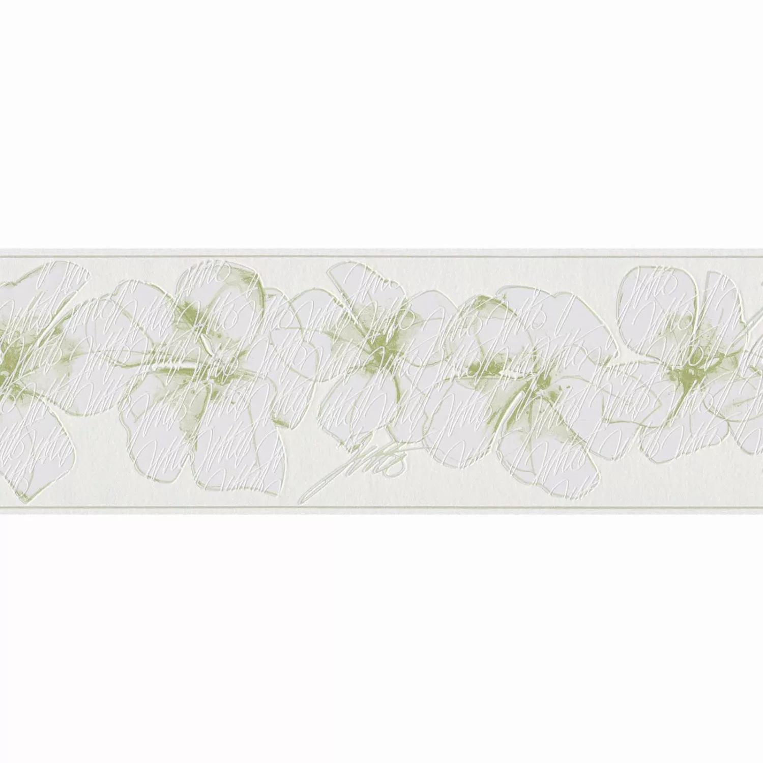 Bricoflor Florale Tapeten Bordüre in Weiß und Grün Moderne Tapetenbordüre m günstig online kaufen