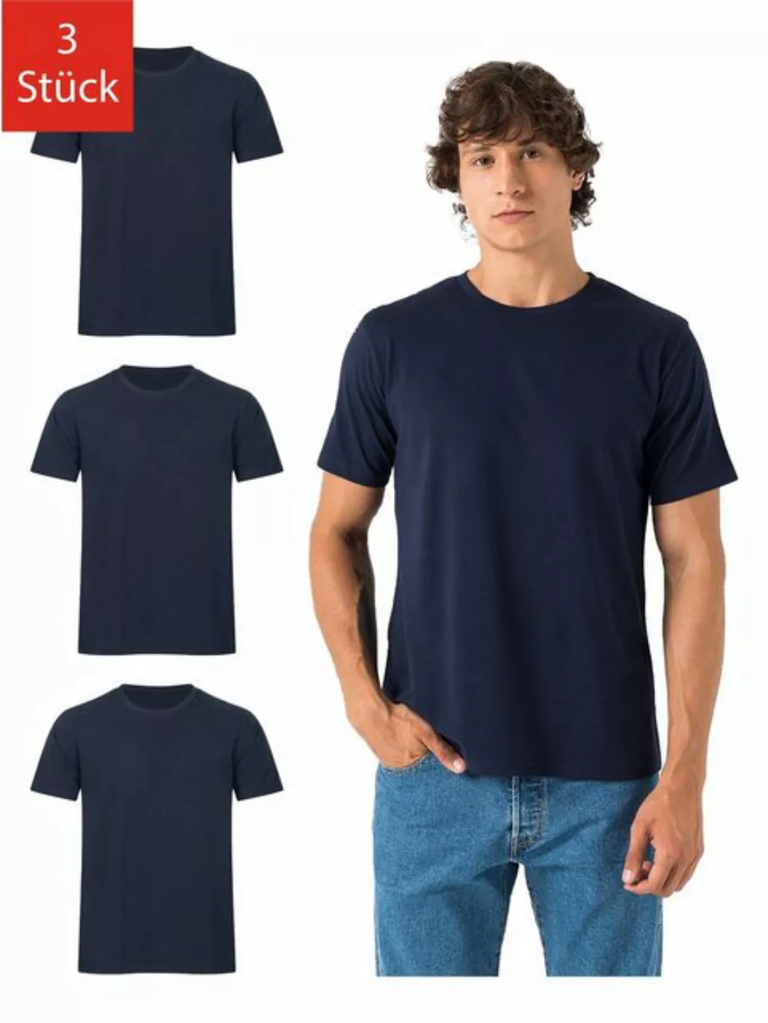 Burnell & Son T-Shirt Tshirt Herren aus 100% Baumwolle Regular Fit Basic Mä günstig online kaufen