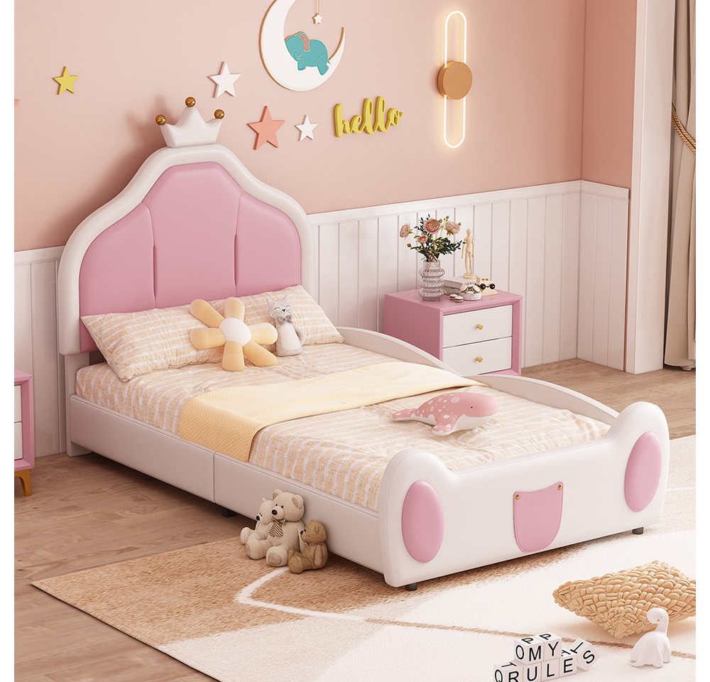Sweiko Kinderbett Polsterbett, 90*200 cm, Kopfteil mit Kranzleiste, (kindli günstig online kaufen