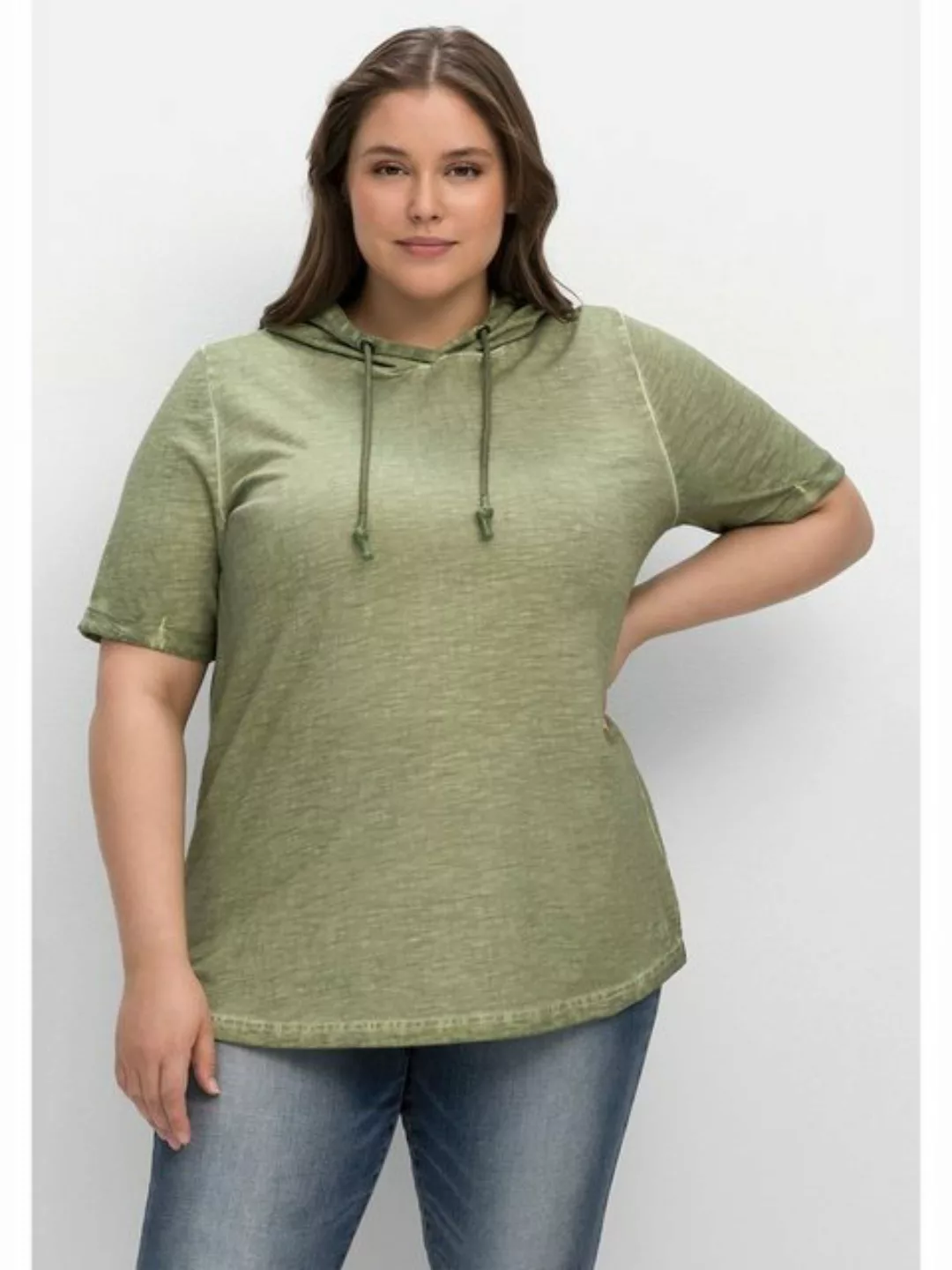 Sheego T-Shirt "Große Größen", im Used-Look, aus Flammgarn günstig online kaufen