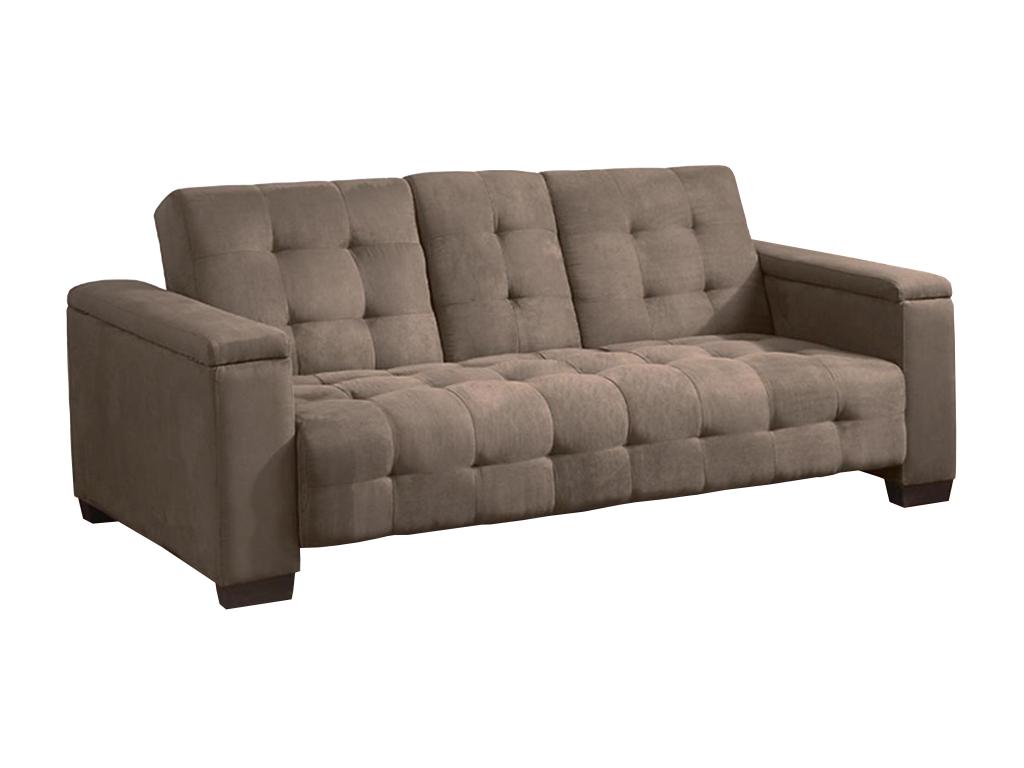 Schlafsofa Klappsofa 3-Sitzer - Microfaser - Braun - DEVONSHIRE günstig online kaufen