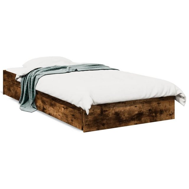 vidaXL Bett, Bettgestell mit Schubladen Räuchereiche 90x200cm Holzwerkstoff günstig online kaufen