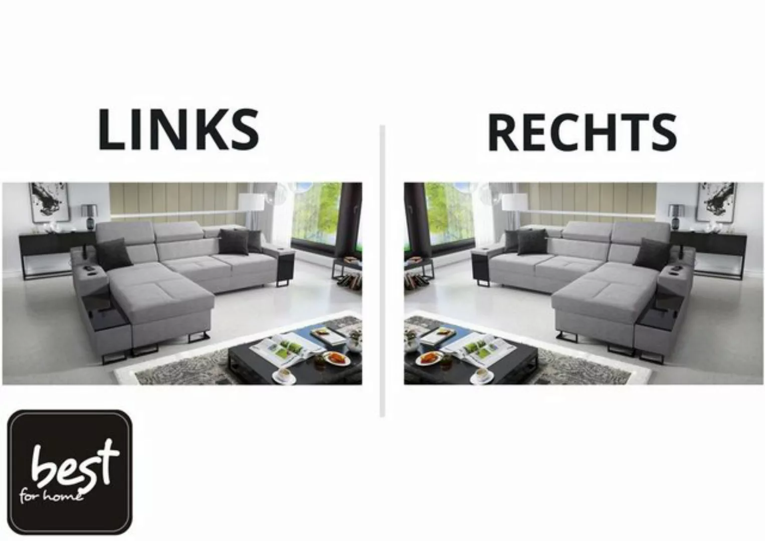 Best for Home Ecksofa Aria I Maxi: Schlaffunktion & Bettkasten für das Mode günstig online kaufen