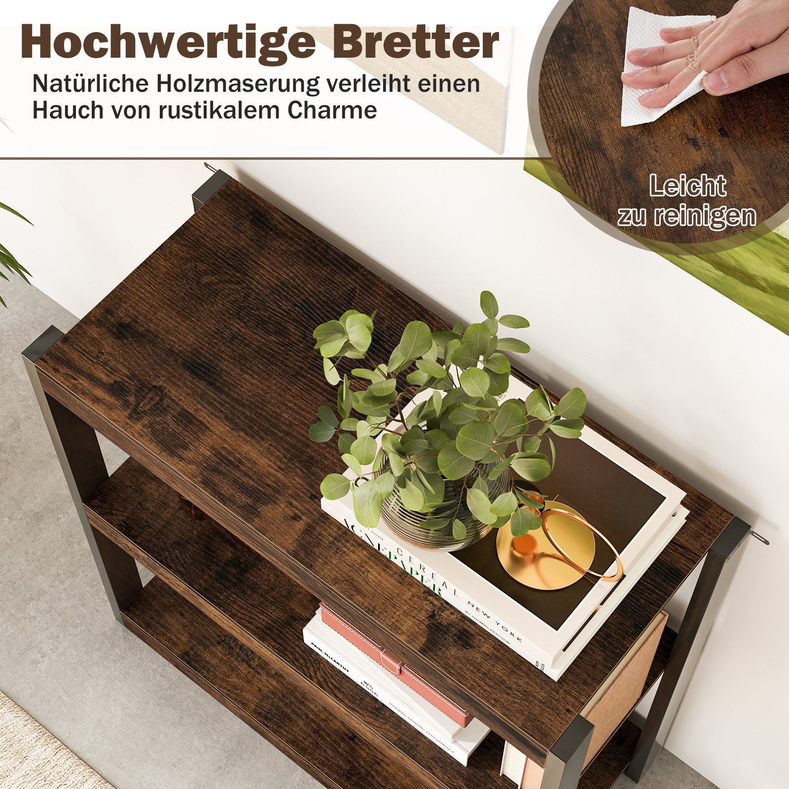 KOMFOTTEU Bücherregal, Aufbewahrungsregal Standregal mit 3 günstig online kaufen