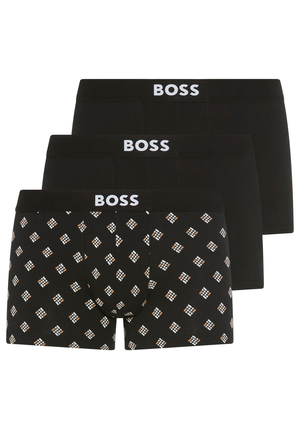 BOSS Boxershorts "Trunk 3P BOSS ONE D", (3 St.), mittlere Bundhöhe, 1x gemu günstig online kaufen