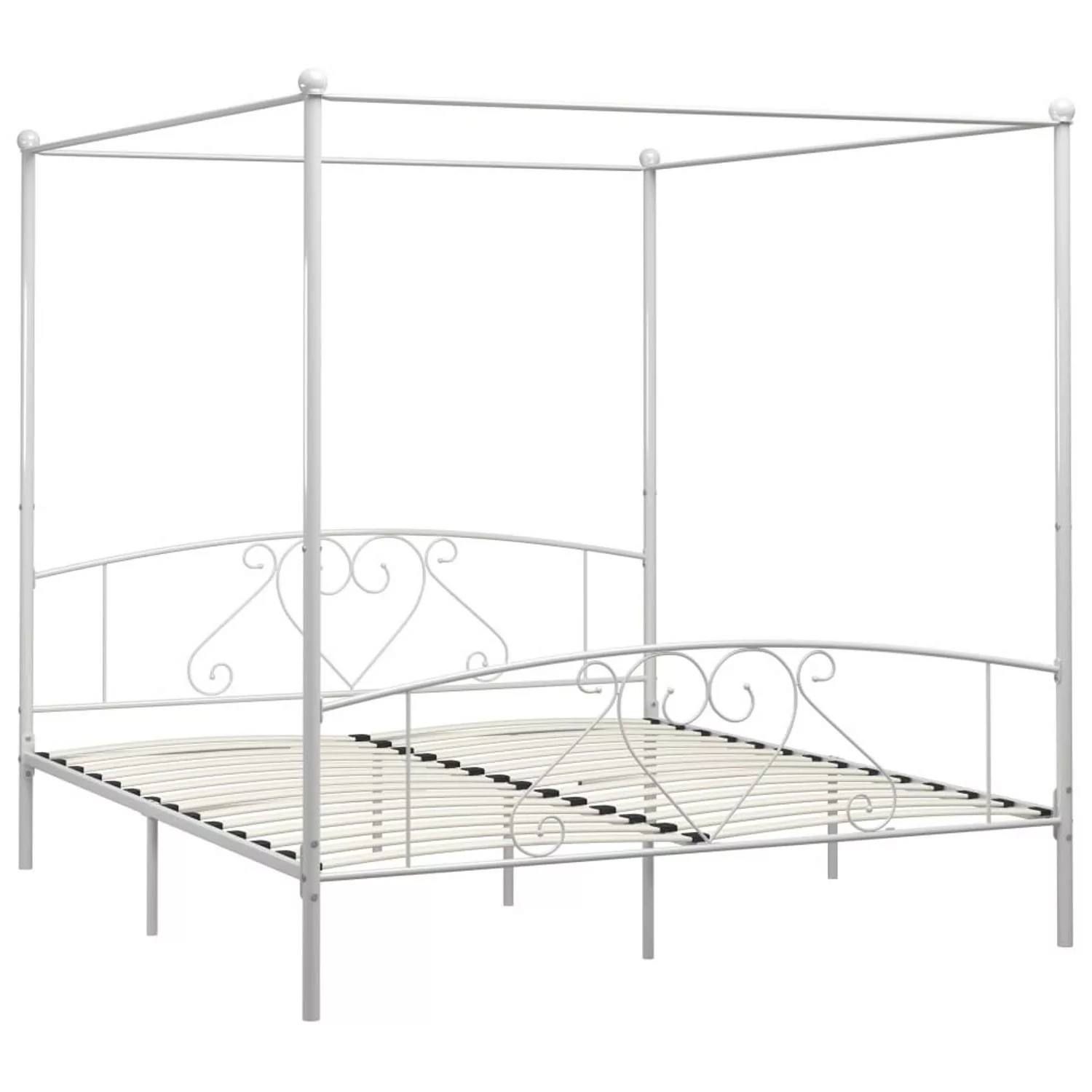 Himmelbett-gestell Weiß Metall 180 X 200 Cm günstig online kaufen