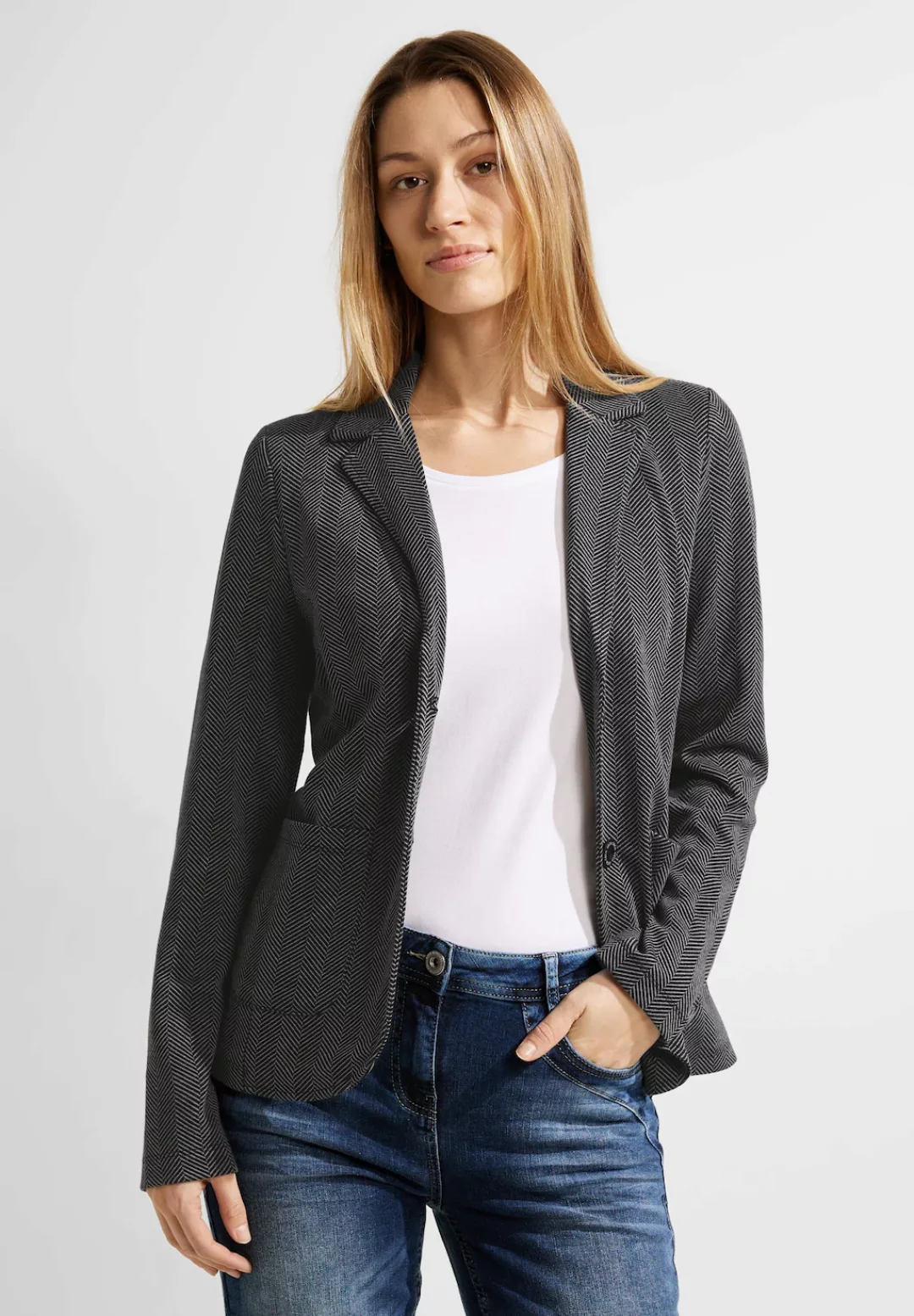 Cecil Jerseyblazer, mit Fischgratmuster günstig online kaufen