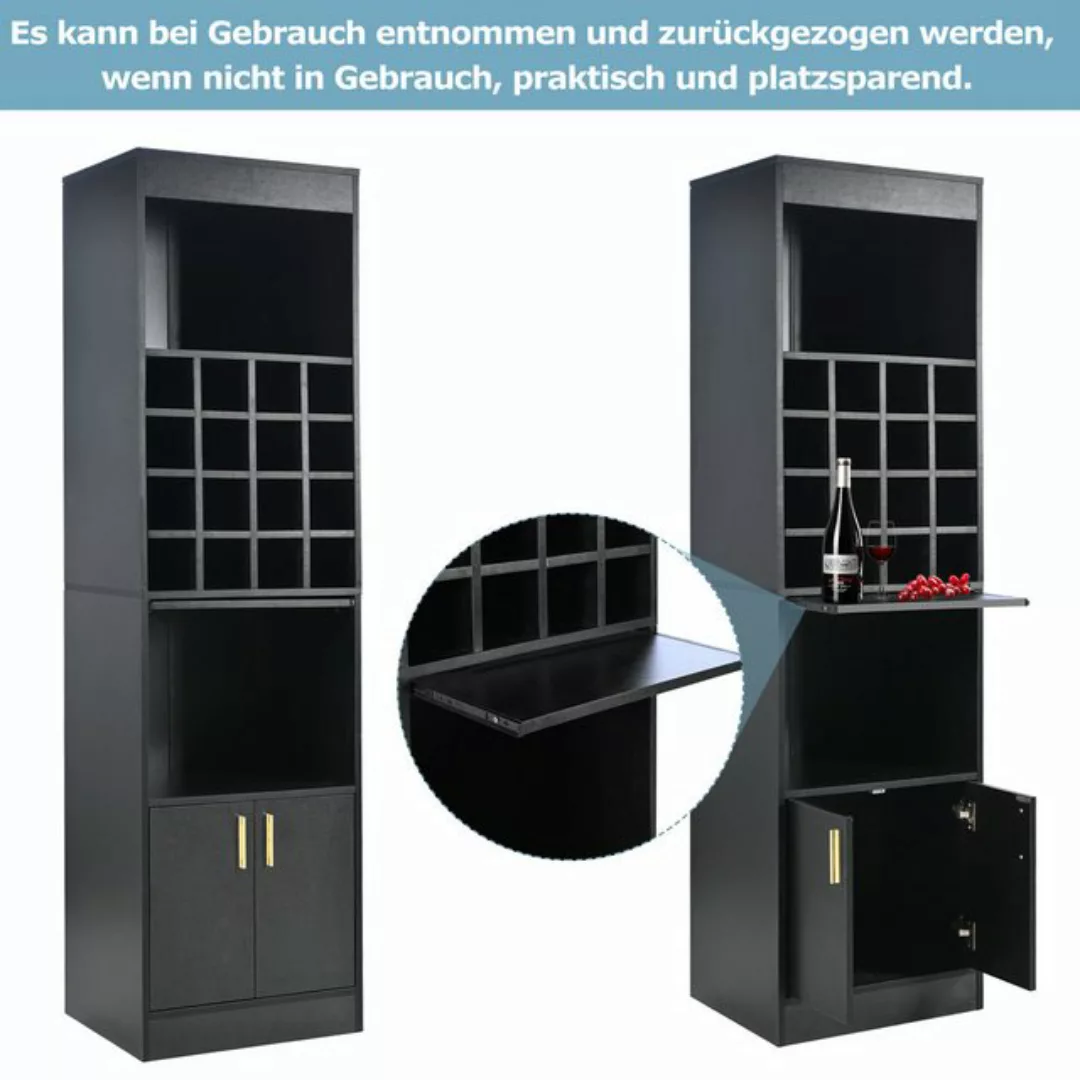 WISHDOR Vitrine Wohnzimmerregal, Eckschrank,Highboard (180cm hoch, 1-St., 1 günstig online kaufen