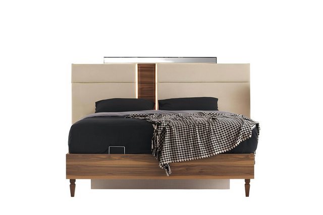 Xlmoebel Bett Luxuriöser Designer Bettrahmen aus Holz für ein braunes Doppe günstig online kaufen