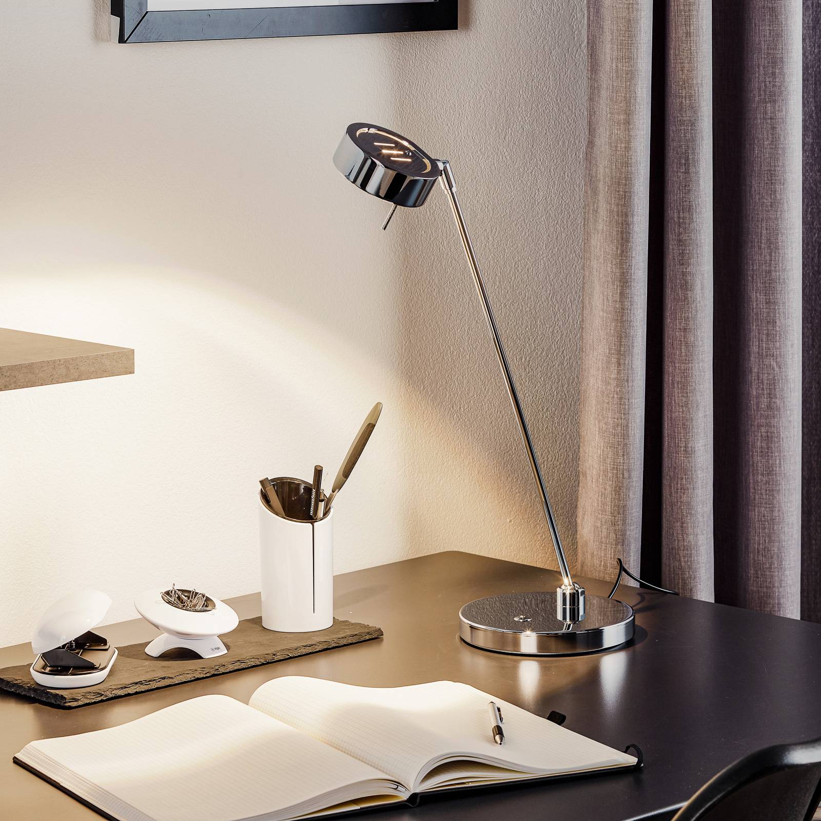 Doppelgelenkige LED-Tischleuchte Elegance, chrom günstig online kaufen