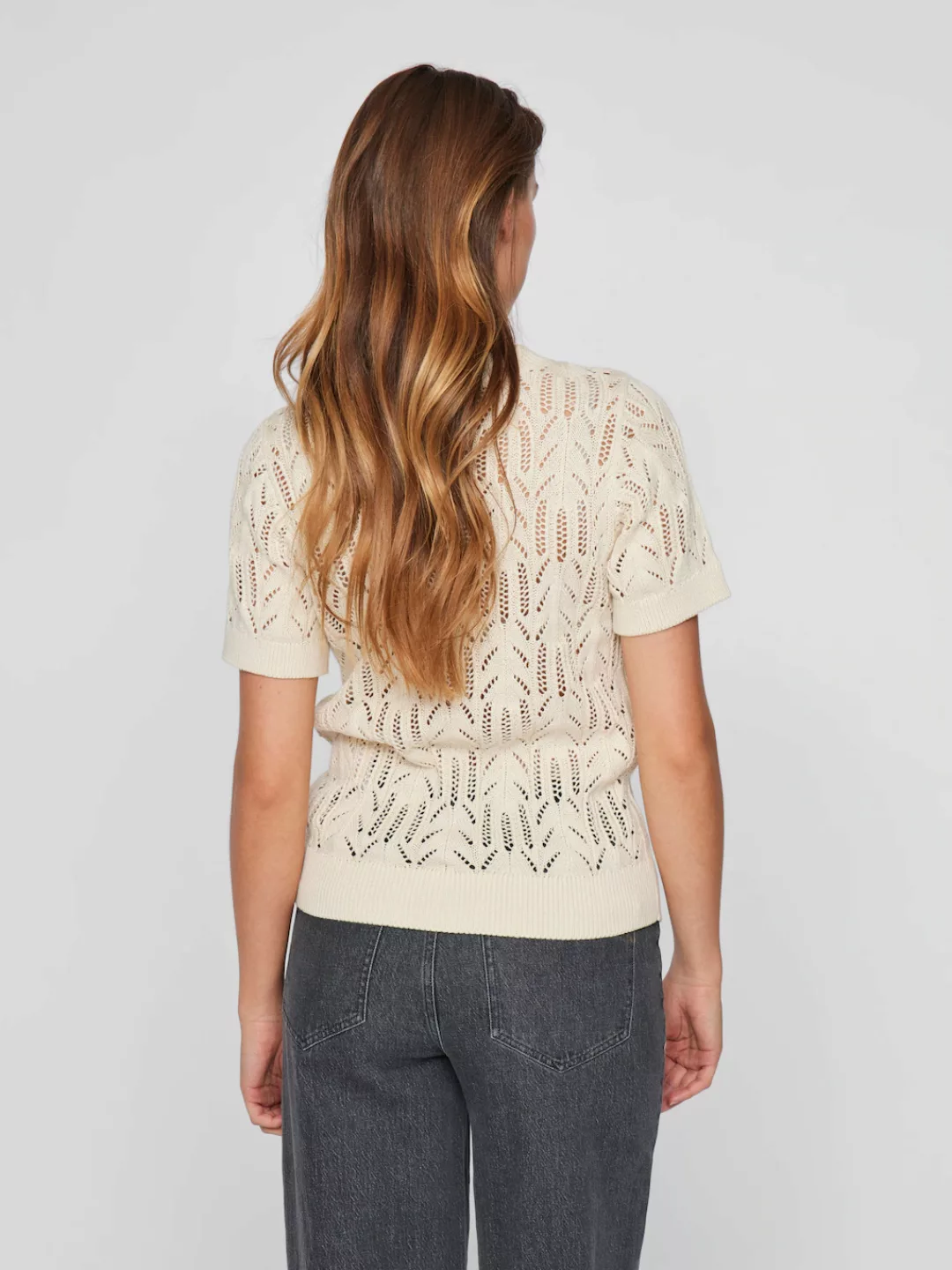 Vila Kurzarmpullover "VICOTTI S/S O-NECK KNIT TOP - NOOS" günstig online kaufen