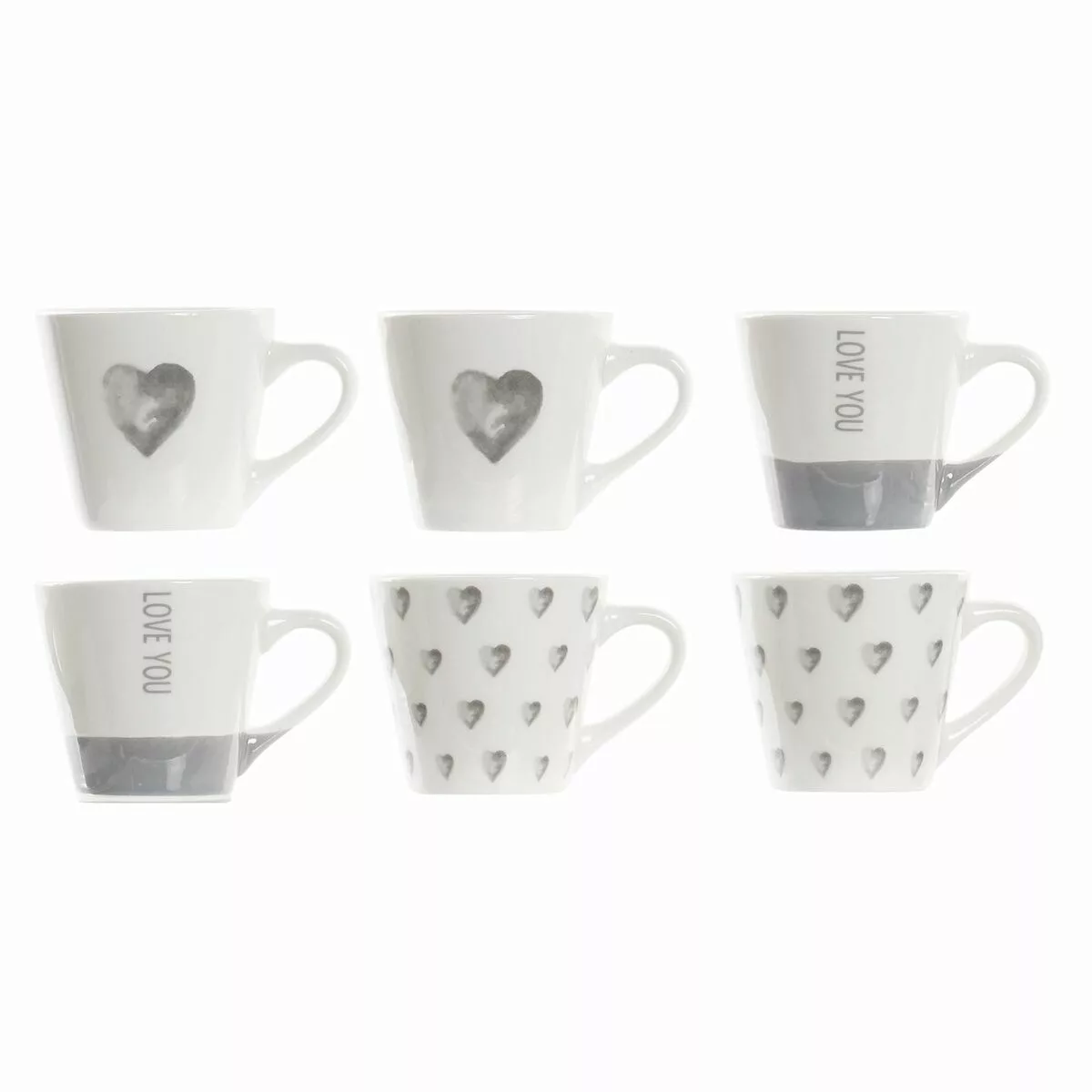 Satz Von Kaffeetassen Dkd Home Decor Grau Bone China Porzellan (90 Ml) günstig online kaufen