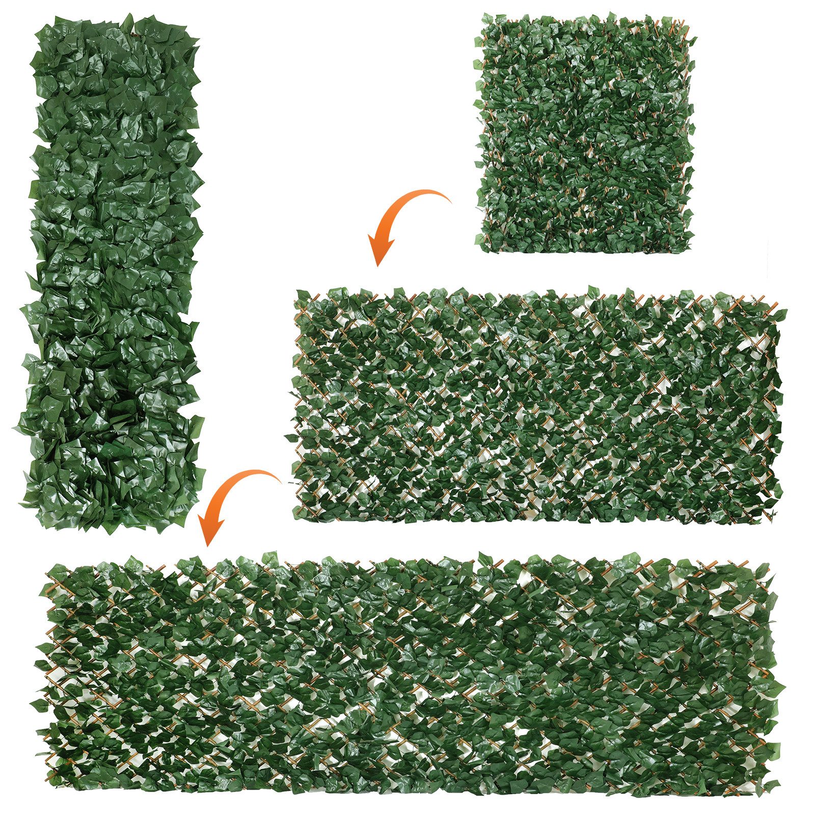 Coradoma Gewürzregal Gitterzaun ausziehbar 100x200cm Sichtschutz günstig online kaufen