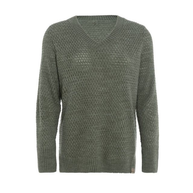 Knit Factory Strickpullover Ilse Strickpullover V-Ausschnitt Urban Green 40 günstig online kaufen