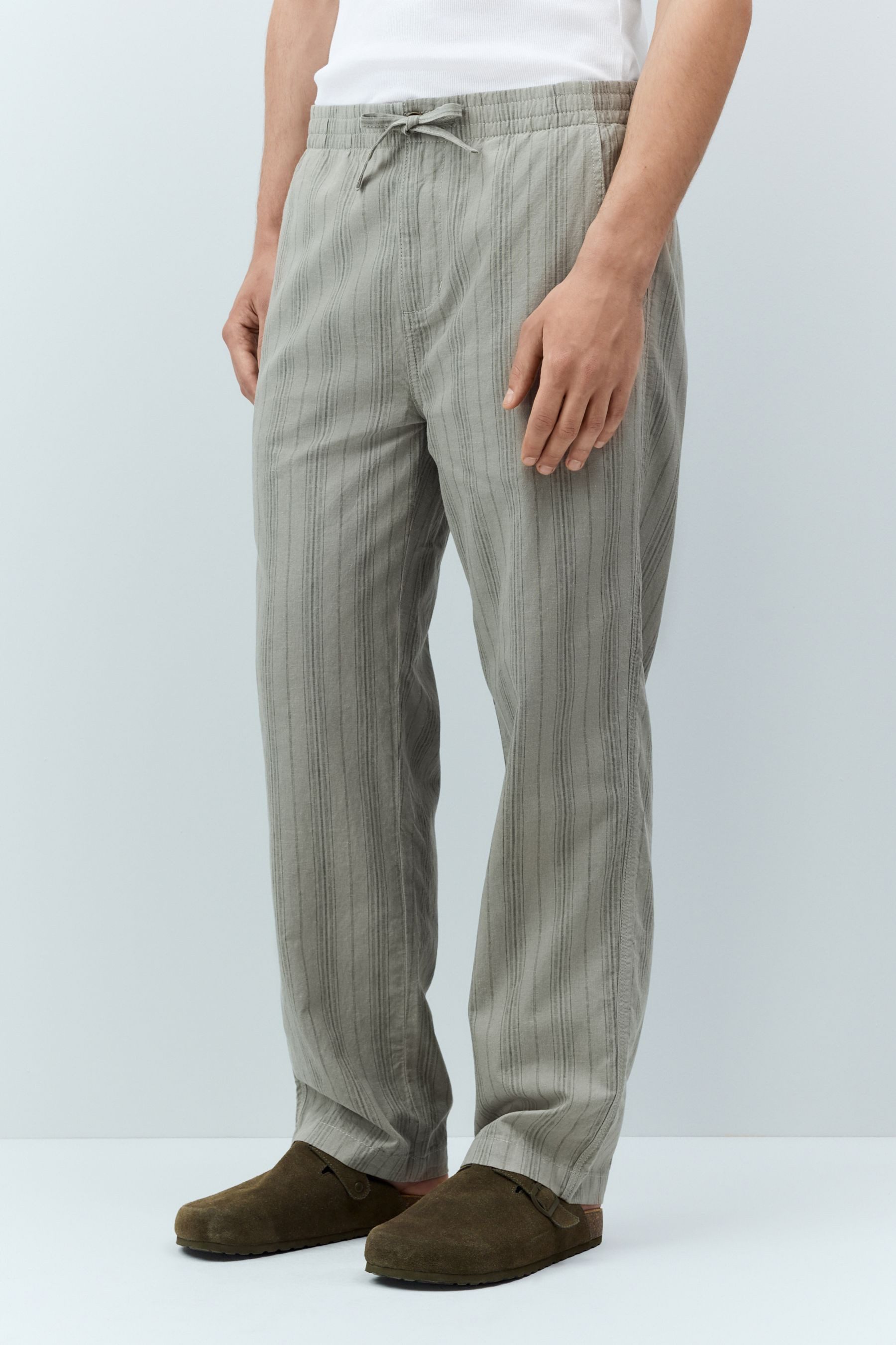 Next Leinenhose Gestreifte Hose aus Baumwolle günstig online kaufen