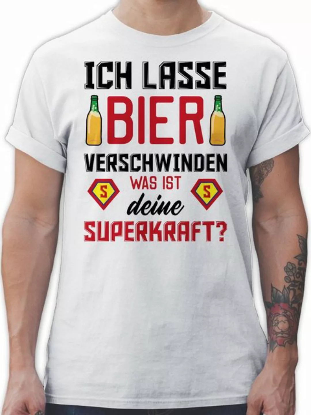 Shirtracer T-Shirt Ich lasse Bier verschwinden was ist deine Superkraft Par günstig online kaufen