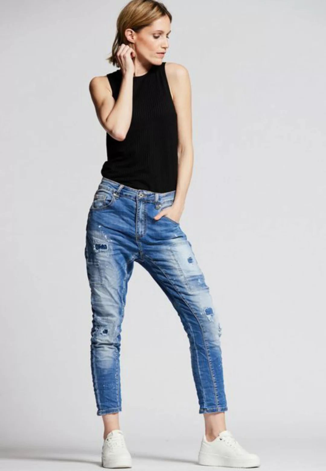 Andijamo-Fashion Boyfriend-Jeans REBEL BLUE günstig online kaufen