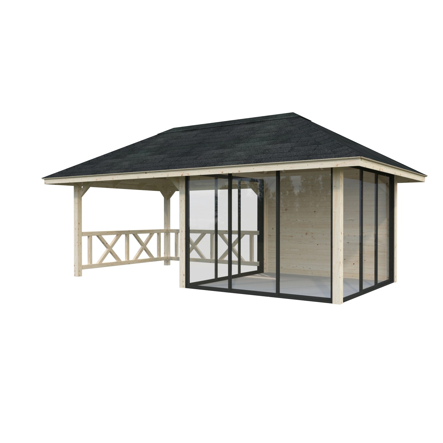 Palmako Pavillon Bianca Set204 Slide Transparent 588 cm x 300 cm FSC® günstig online kaufen