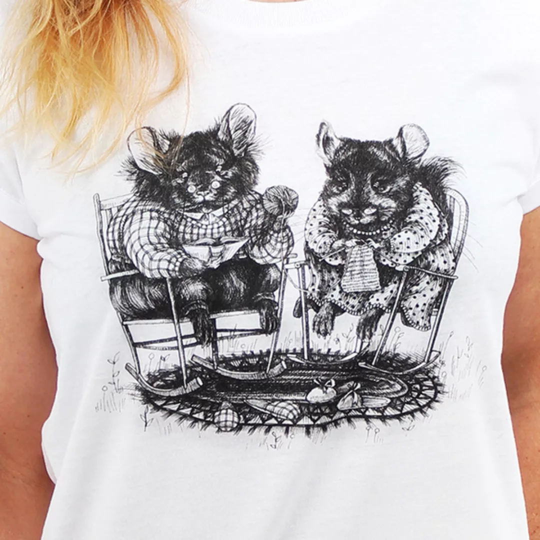 Chinchilla Couple - Printshirt Frauen Aus Biobaumwolle günstig online kaufen