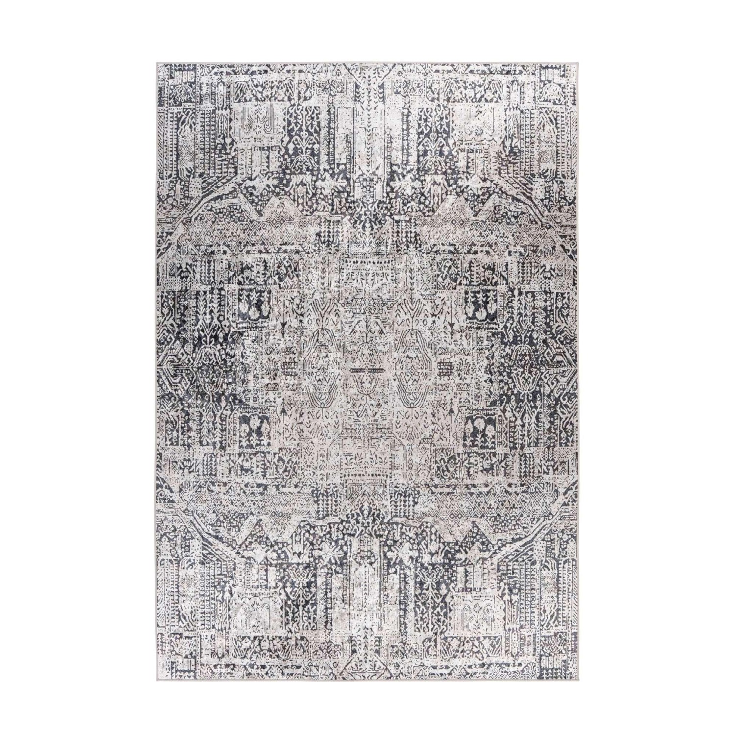 MeGusta Flachflor Teppich VintageDesign UsedLook Orientalisch Grau Polyeste günstig online kaufen