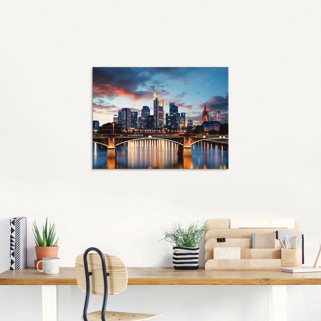 Artland Glasbild "Frankfurt am Main Skyline II", Deutschland, (1 St.), in v günstig online kaufen