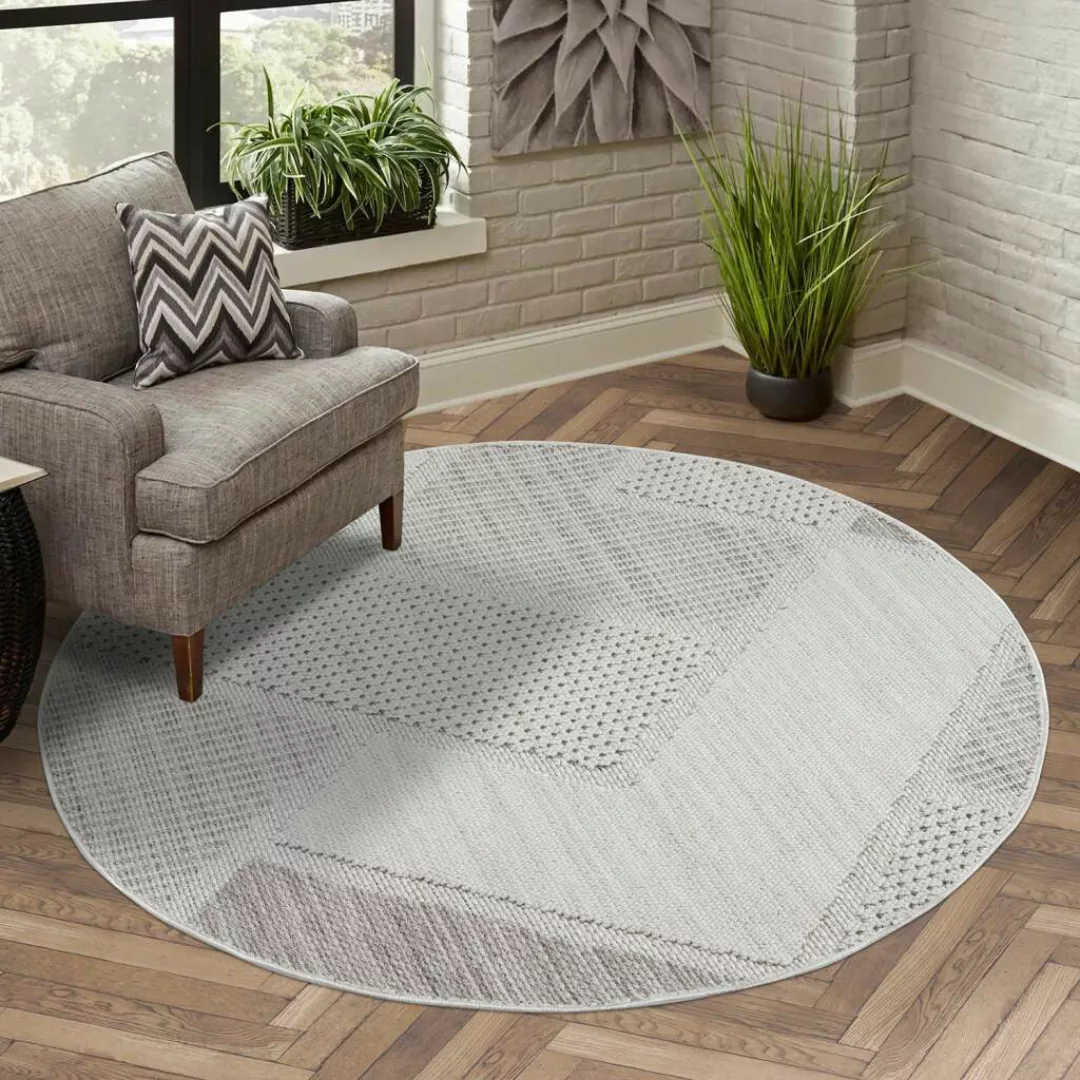 Carpet City Teppich »LINDO 8877«, rund, Kurzflor, Hochtief-Muster/ 3D-Effek günstig online kaufen