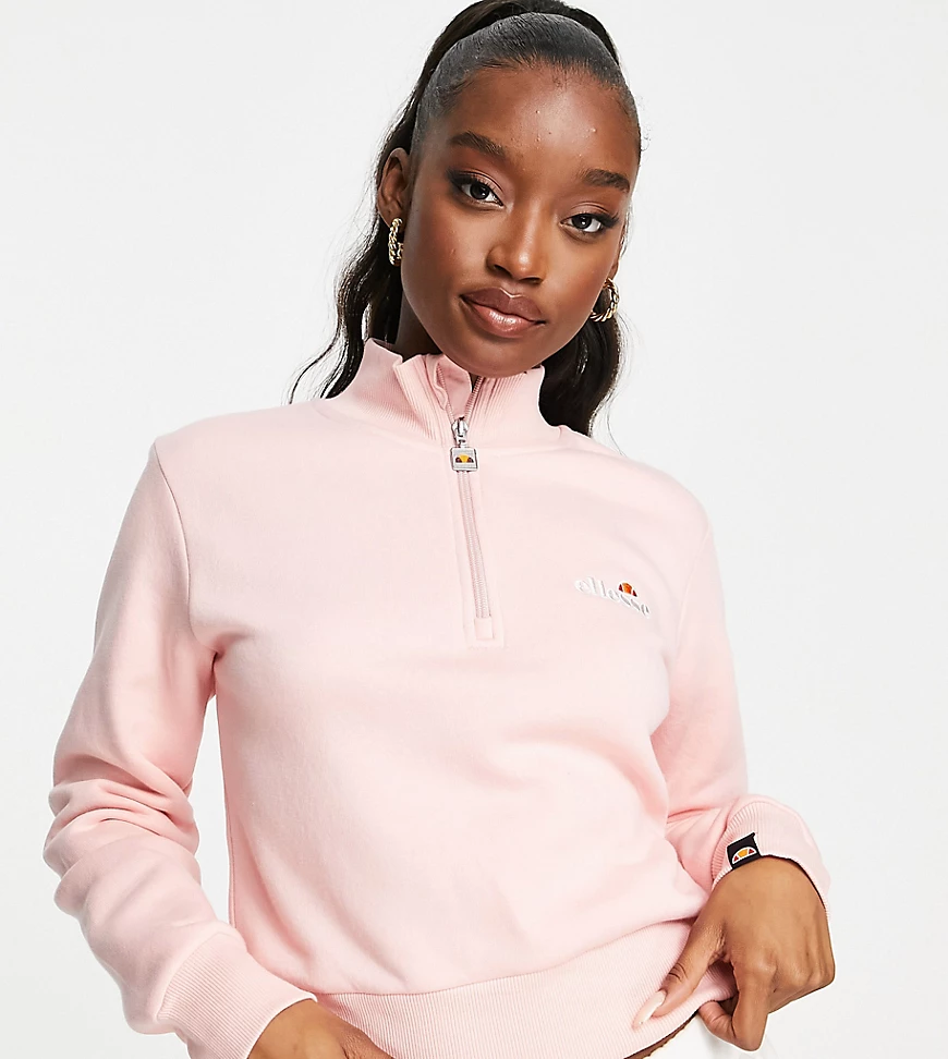 ellesse – Sweatshirt mit halblangem Reißverschluss in Rosa günstig online kaufen