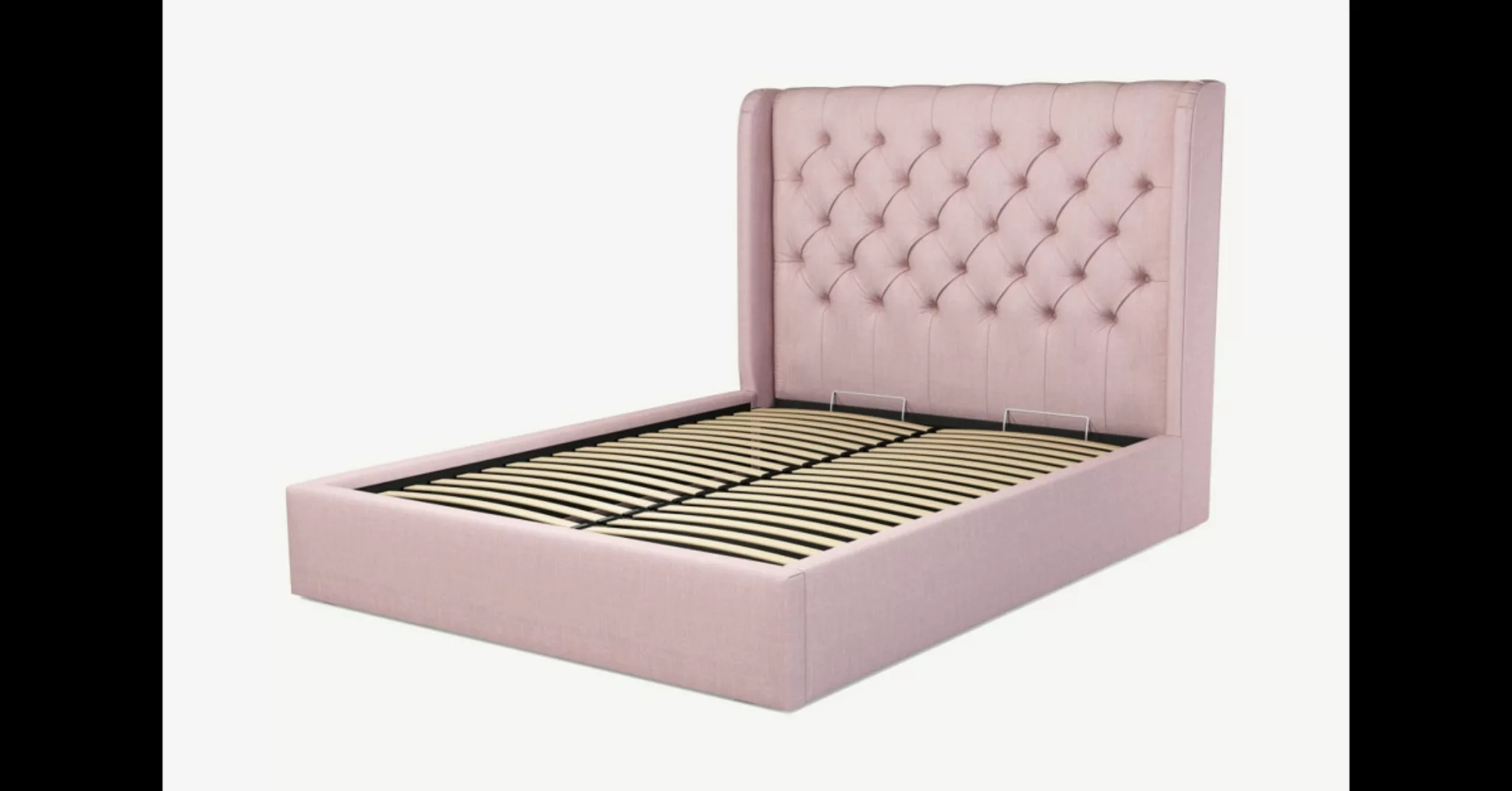 Romare Polsterbett mit Bettkasten (160 x 200 cm), Bluetenrosa - MADE.com günstig online kaufen