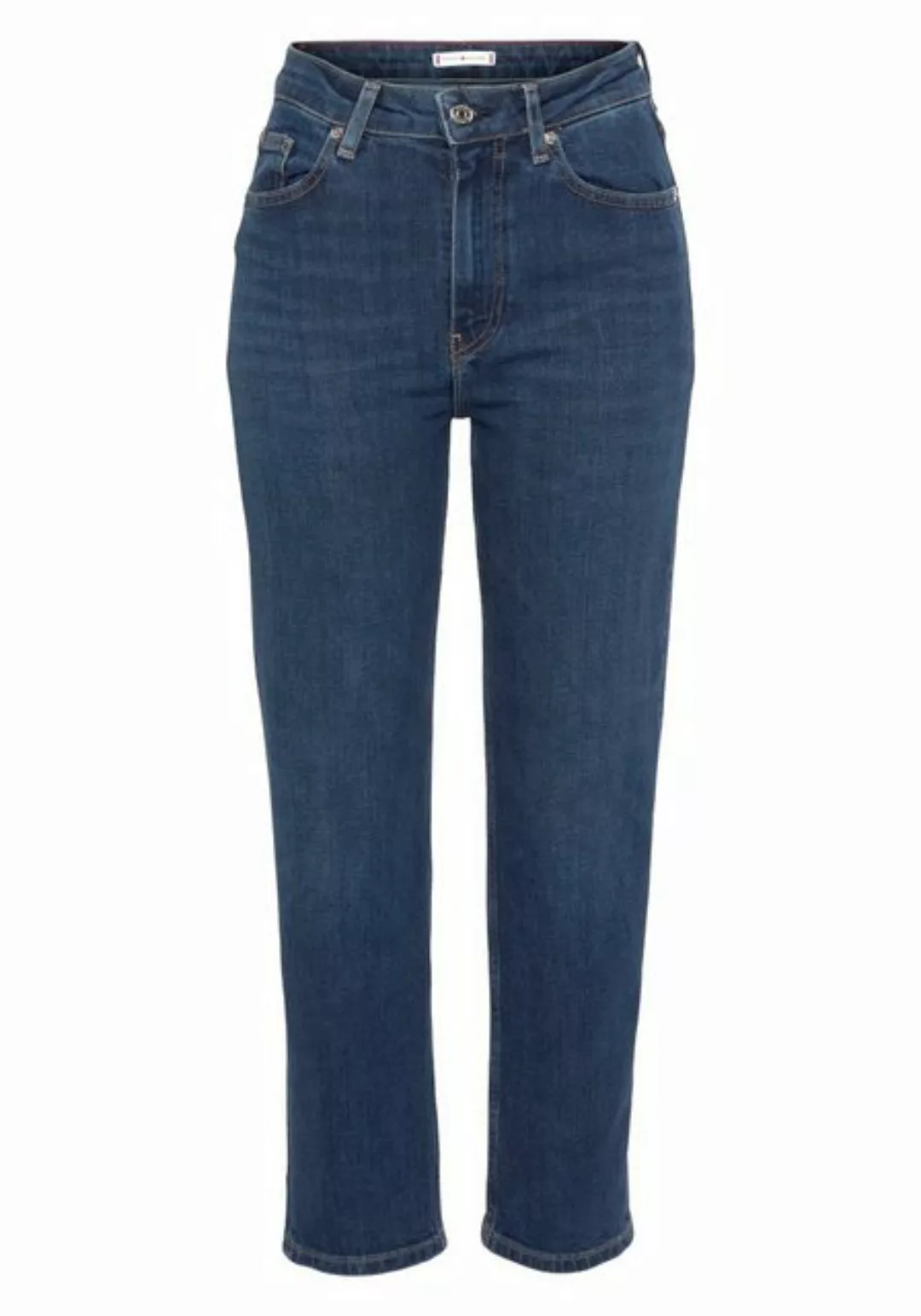 Tommy Hilfiger Straight-Jeans CLASSIC STRAIGHT HW mit Tommy Hilfiger Leder- günstig online kaufen