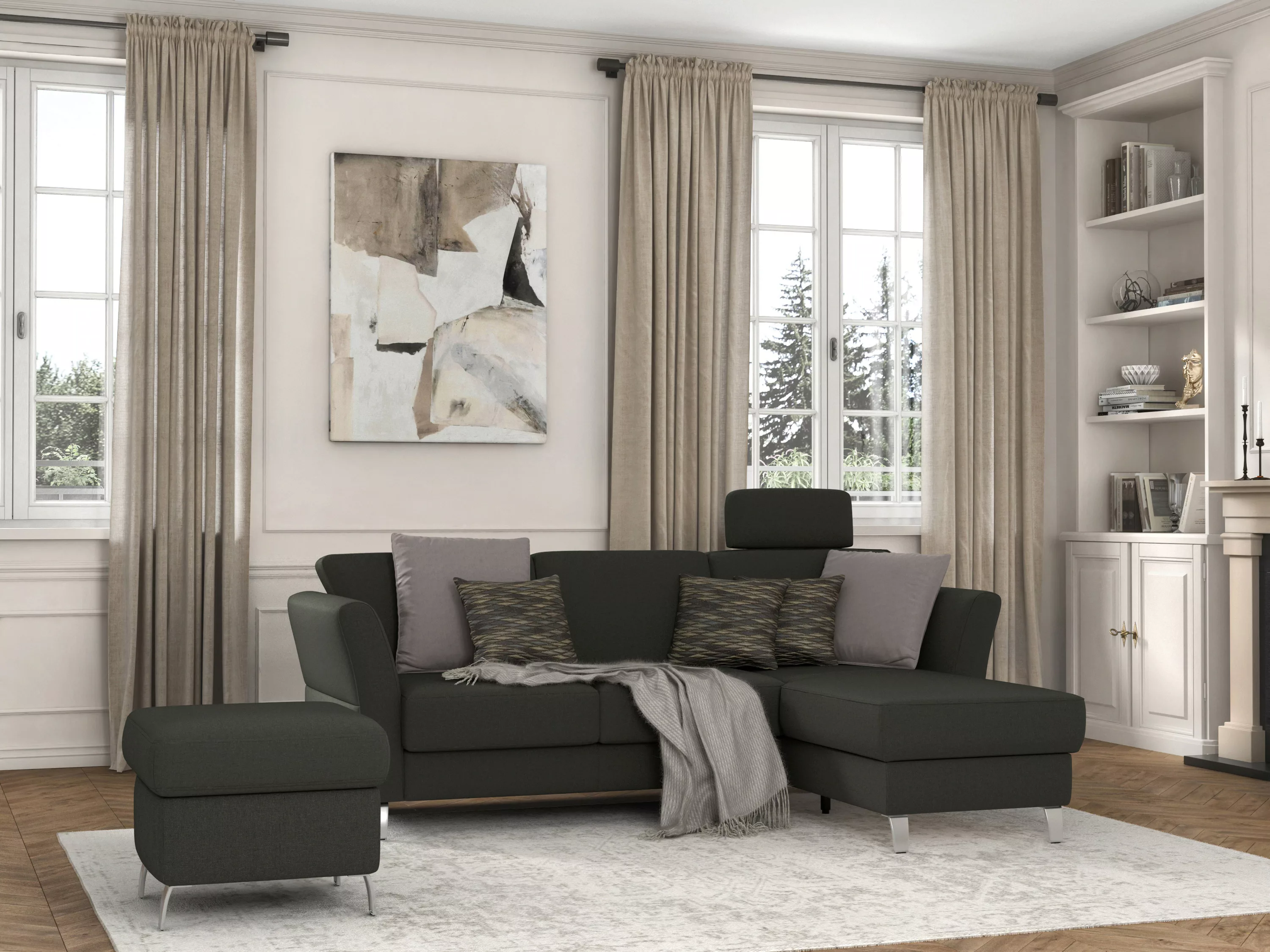 sit&more Ecksofa »Visby L-Form«, wahlweise mit Bettfunktion und Bettkasten, günstig online kaufen