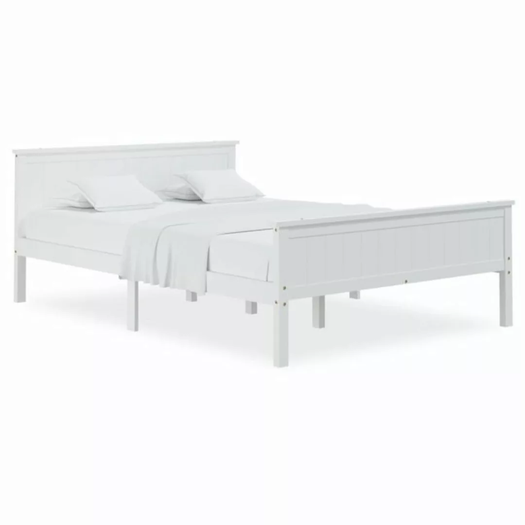 furnicato Bett Massivholzbett Weiß Kiefer 160x200 cm günstig online kaufen