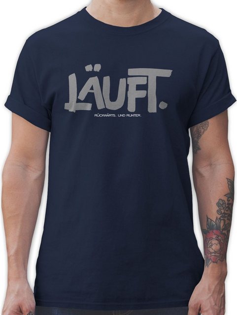 Shirtracer T-Shirt Läuft - Läuft Lustig Sprüche Lustiger Spruch Nerd Geek L günstig online kaufen