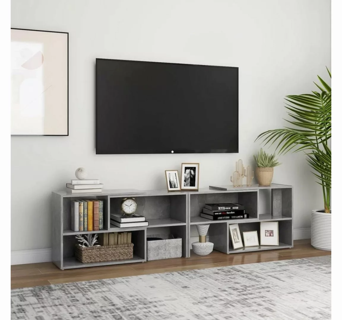 furnicato TV-Schrank Betongrau 149x30x52 cm Holzwerkstoff günstig online kaufen